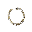 Bracelet 10k Monaco-Figaro avec pierres de zirconia