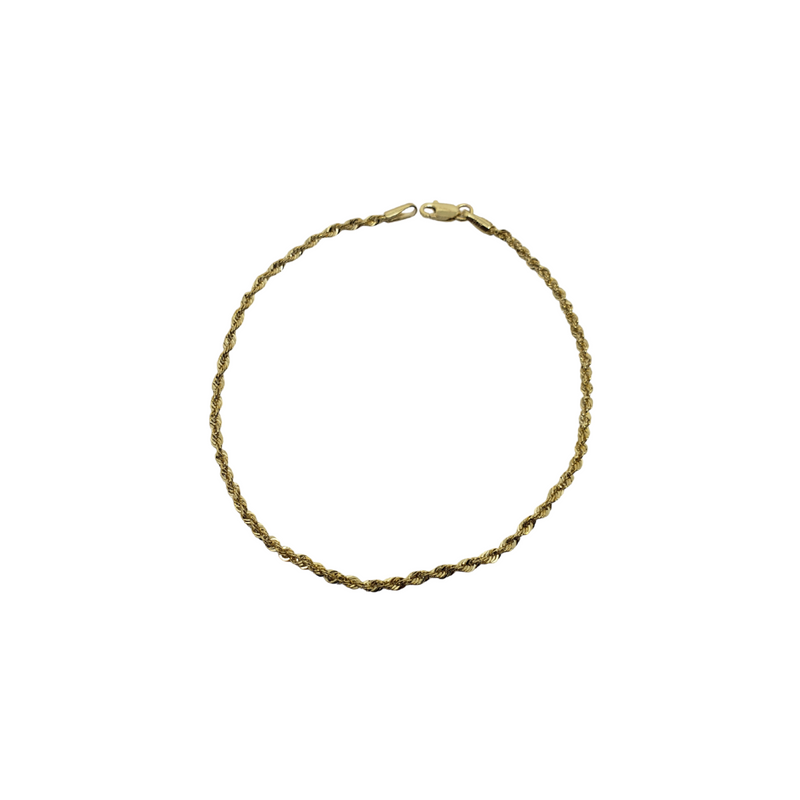 1.8mm Rope Chain Bracelet 10K Yellow Gold Bracelet for Men RCB005