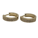 10k Yellow Gold huggies with stones