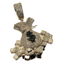 MoneyBag 1.56ct Pendentif en or 10k SP 9950