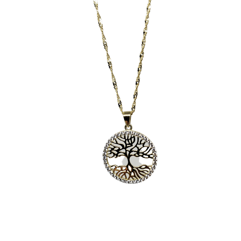 10k gold singapour chain + tree of life