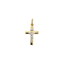 10k DuoColor Cross Pendant