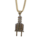 10k Diamond Cut Franco Chain With Plug Pendant