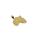 Pendentif carte d'Afrique en or jaune 10K