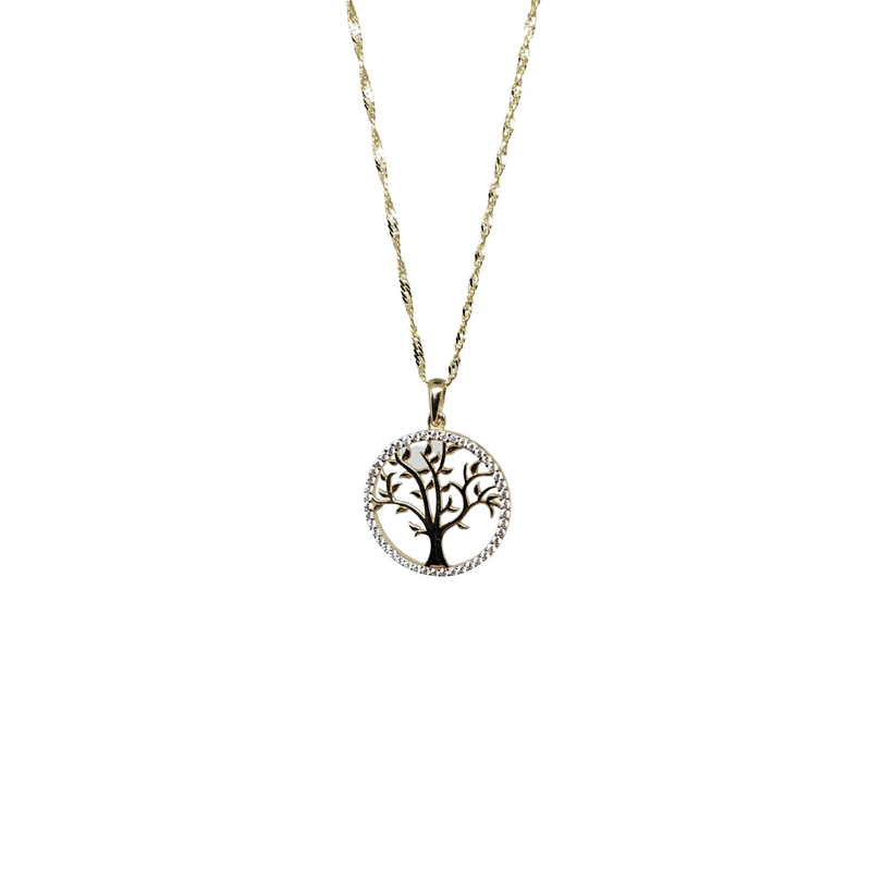 10k gold singapour chain  + tree of life