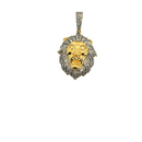 10k 0.92ct SI Diamond Lion Face Pendant