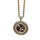 Chaîne en corde 10k + pendentif aigle rond 10k