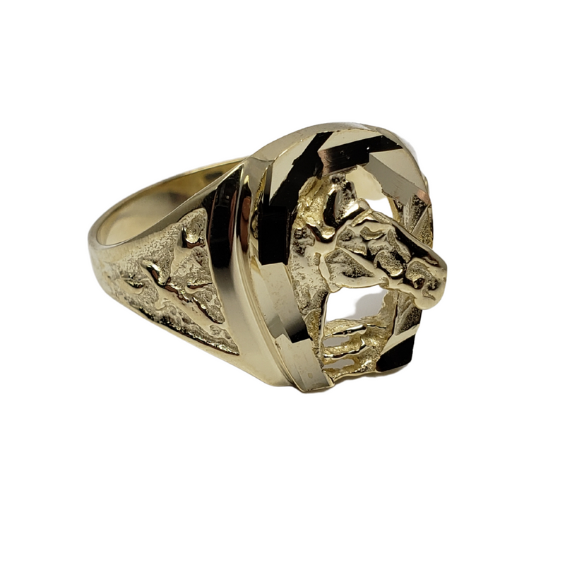 Horse Gold Ring for Men 10K MCA-003