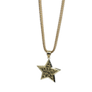 10k Diamond Cut Franco Chain With Star M Pendant