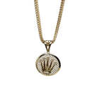 10k Diamond Cut Franco Chain With Round Rolly Pendant