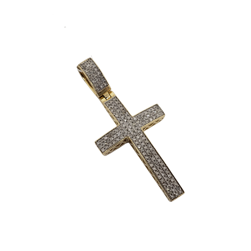 10k 0.60ct Croix Diamants Nouveau