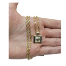 10K Yellow Gold Rope Chain with medusa Medallion GC-027