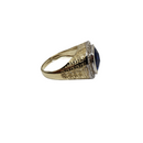 Arcadia Sapphire & Greek Key Gold Ring 10K LA012