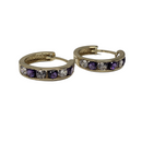 10k YEllow Gold Huggies Pierres violettes