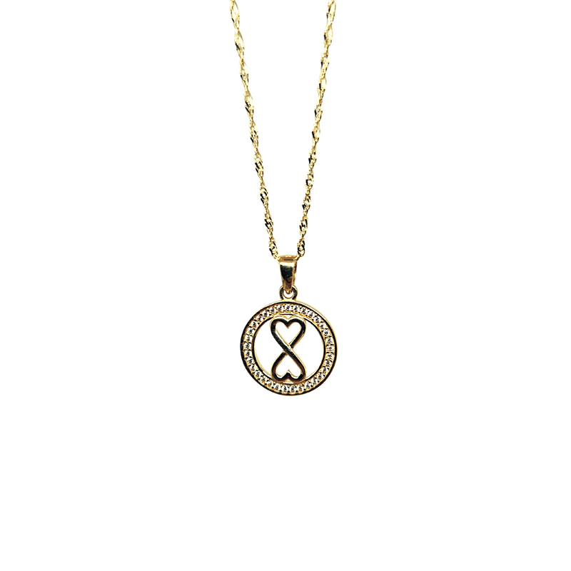 Infinity Heart Necklace in 10k gold