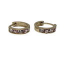 Or jaune 10k Huggies Pierres roses