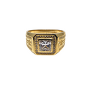 10k Greek Design Square Center Stone Ring