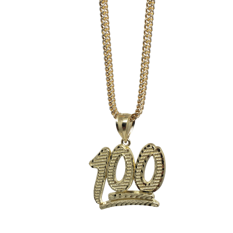 10k Diamond Cut Franco Chain With 100 Pendant New
