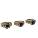 Round colorful  Ring 10k Gold New