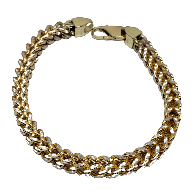 6.5 mm 2 tone Franco 10K Yellow Gold Bracelet for Men B2-FR65