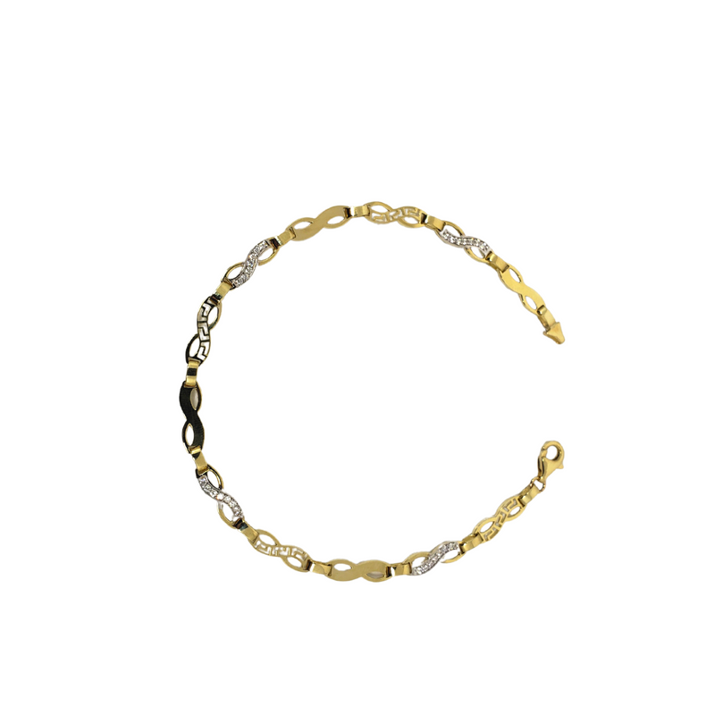Bracelet Infinity design grec avec pierres