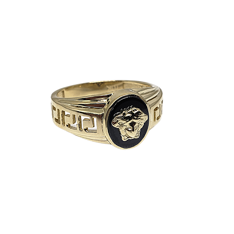 10K Yellow Gold Greek Design Ring - T