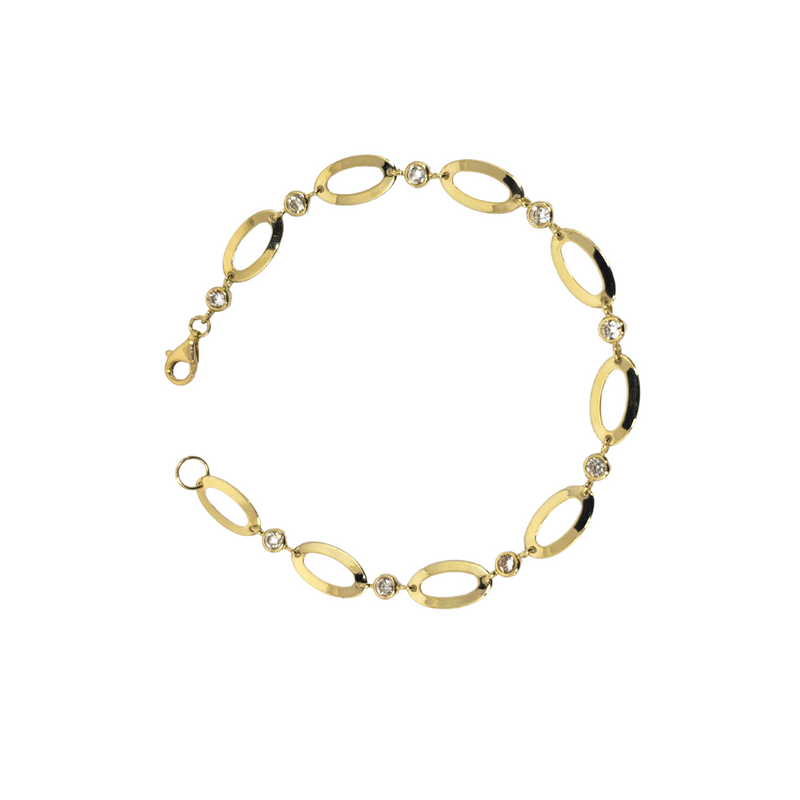 Bracelet en or jaune 10k avec pierres