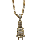 10k Diamond Cut Franco Chain With Plug Pendant
