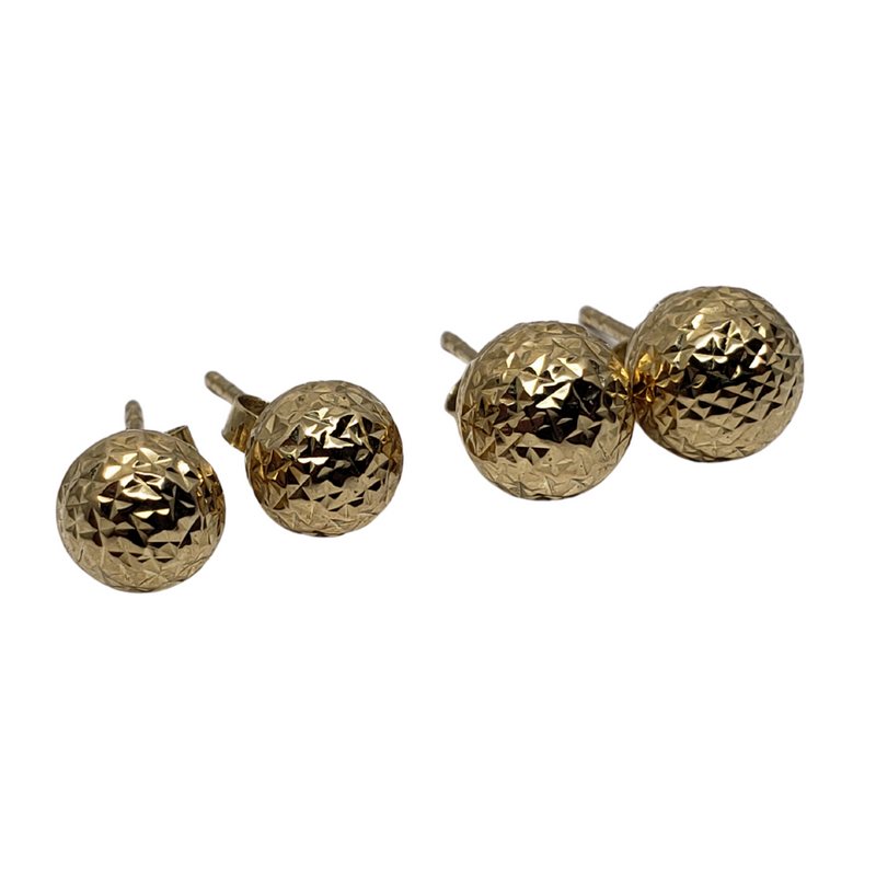 10K Yellow Gold Diamond Cut Earring WE-006