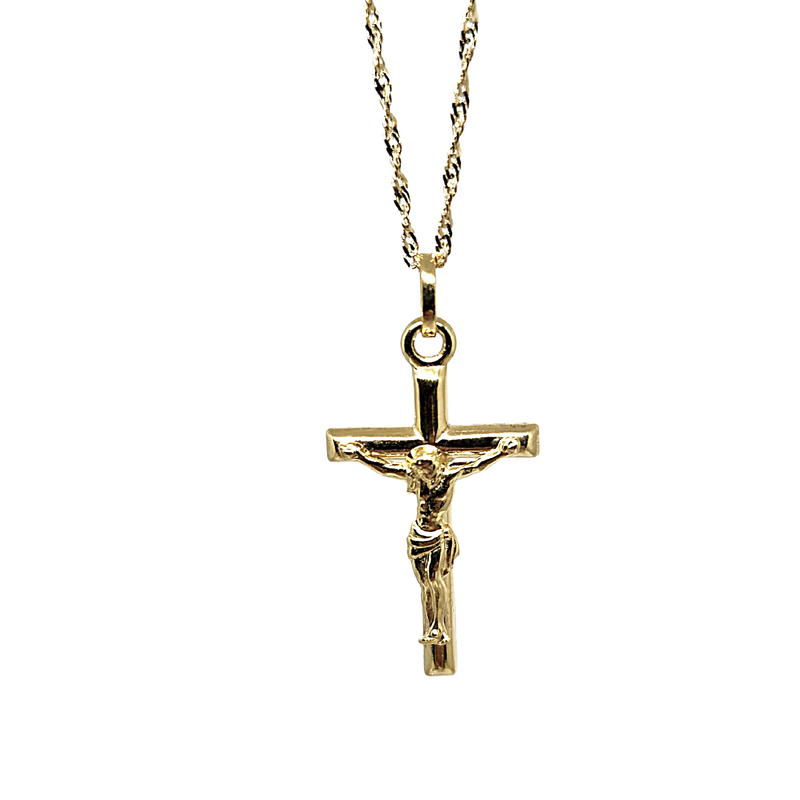 10k Gold Chain with Yellow Gold Cross Pendant