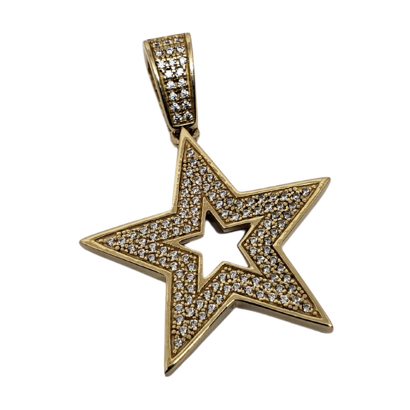 10K Yellow Gold Star Pendants MP-001