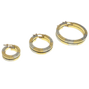 10K Boucles d'oreilles Duo color Design Grec Nouveau