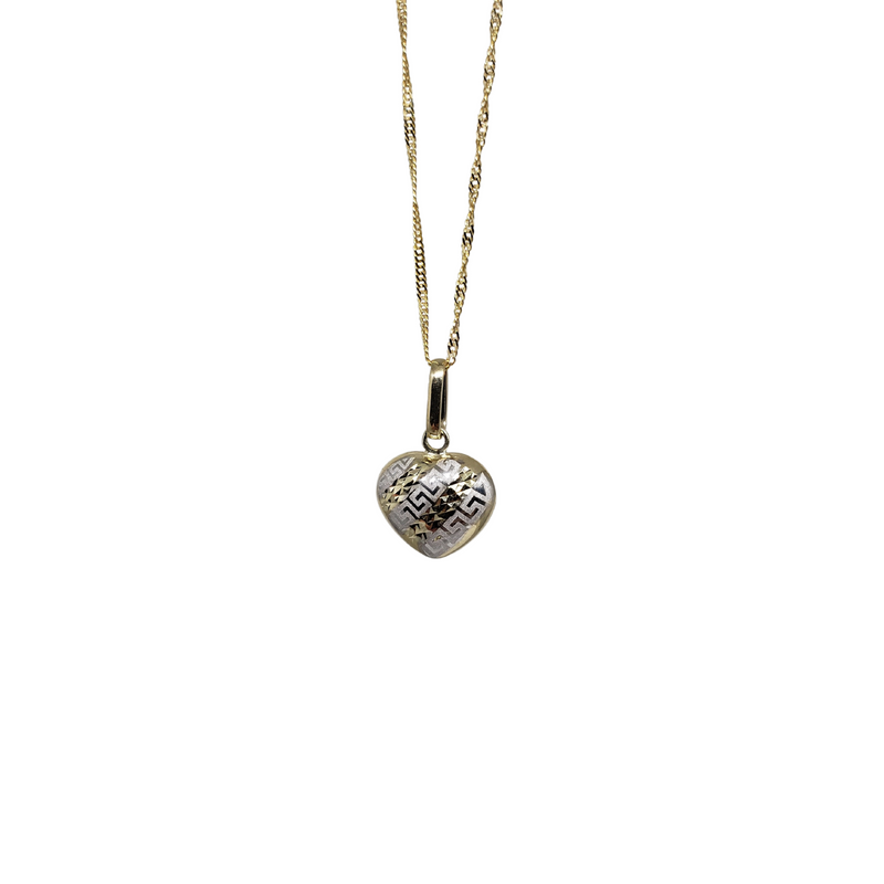 Chaîne en or 10k avec pendentif en forme de cœur de Méduse Duocolor