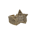 10k Star Ring 1.33ct Baguettes of Diamonds NEW