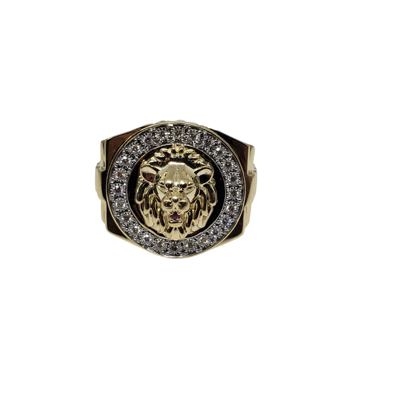 10k Bague lion 0.26ct Diamond Ring NEW