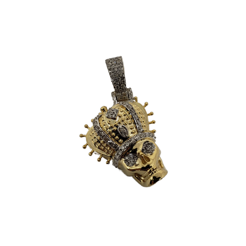 Skull 0.49CT Diamond Pendant in 10k Gold csp 25454