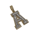 Letter A 2.17ct  baguettes of diamonds 10k Gold NEW