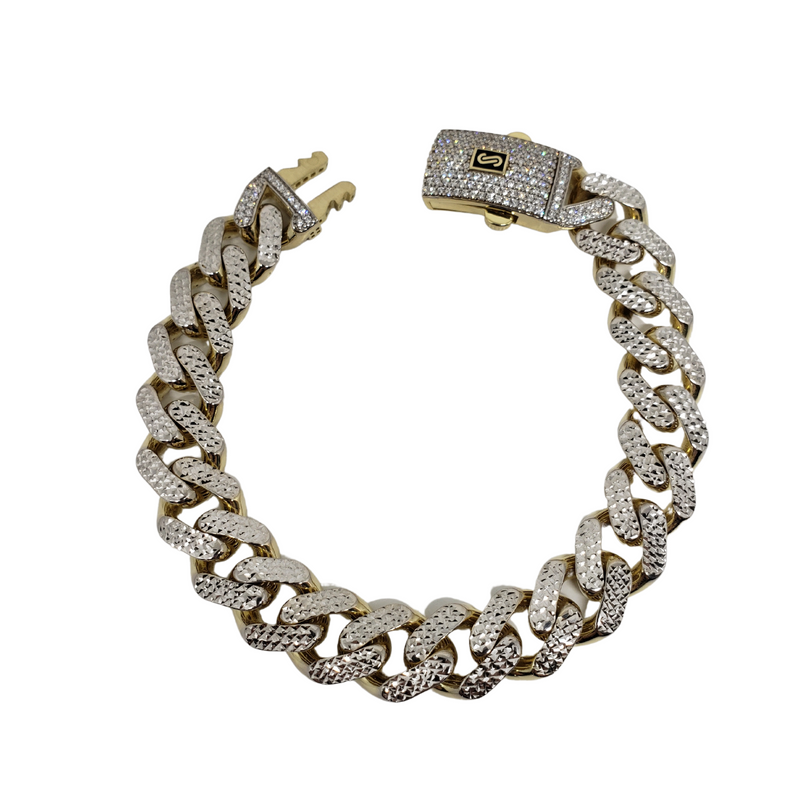 Bracelet Monaco 13 mm 10k taille diamant NOUVEAU
