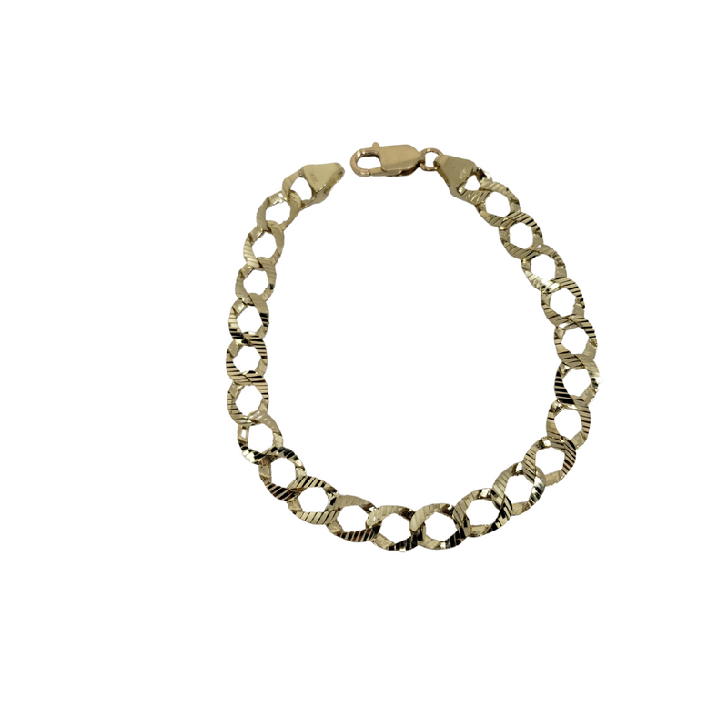 Bracelet en or 10k avec diamants de 8 mm faits à la main