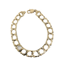 Bracelet gourmette 10MM en or jaune 10k taille diamant GC-MAB-009