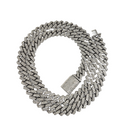 10MM White Gold Monaco Solid Chain With 14ct VVS Diamond GH Color