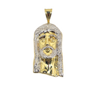 10k Duo color Gold Jesus Pendant back closed