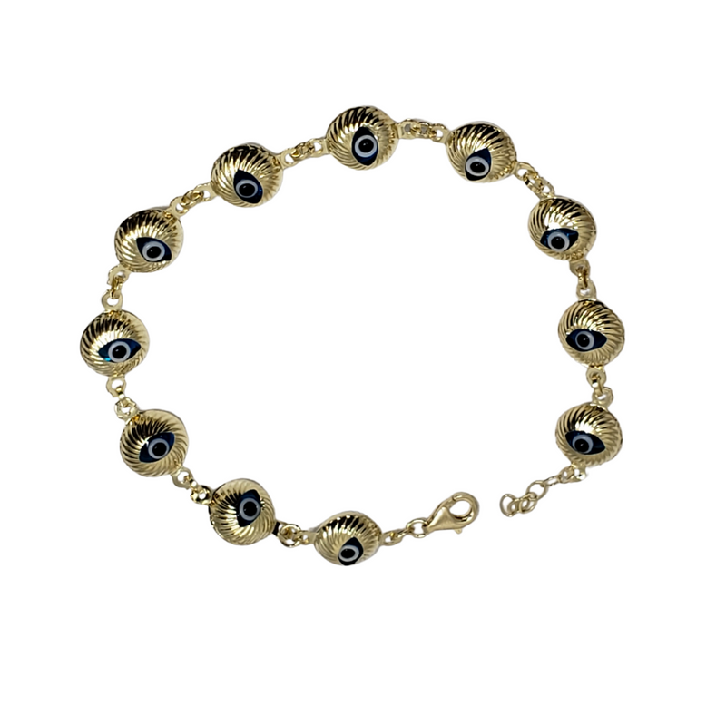 Evil eye Bracelet 10k Gold