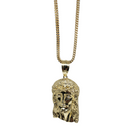 10k Diamond Cut Franco Chain With Jesus Pendant