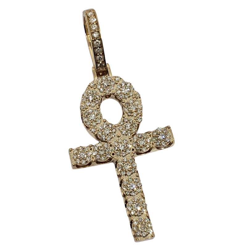 Cross-of-life 1.06ct Gold Pendant in 10k Gold SP 10717