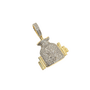 10k 0.69ct SI Diamond Money Bag Pendant
