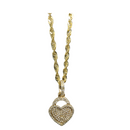 Collier cœur en diamant 0,47ct or jaune 10K