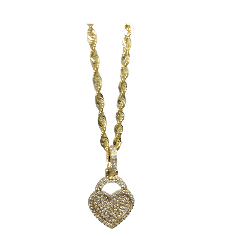 0.47ct diamond Heart Necklace 10K Yellow gold