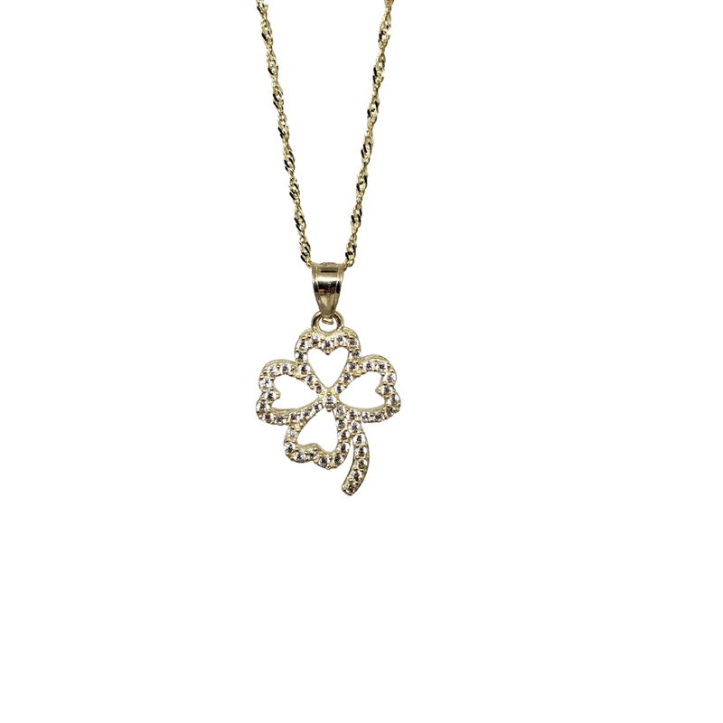 10k flower Clover Necklace