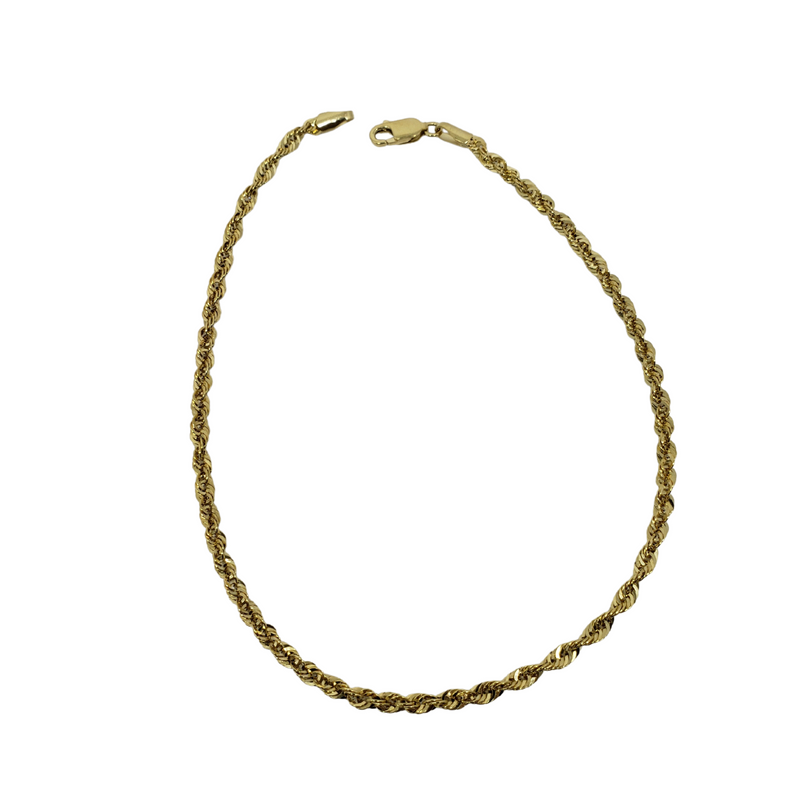 10k yellow gold Rope Ankle chain
